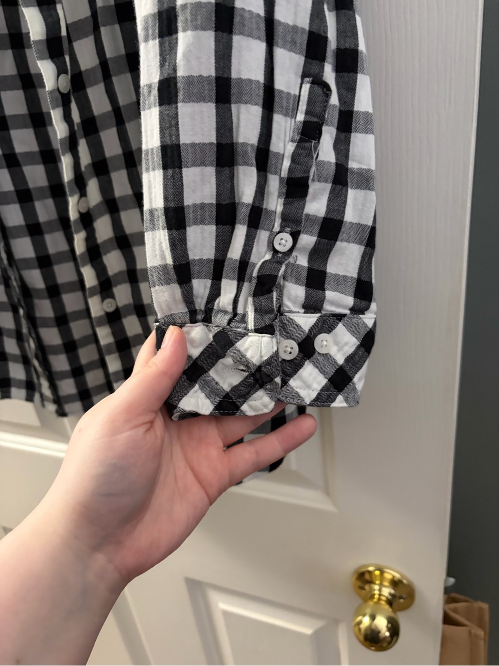 Ava & Viv Black and White Plaid Button-Down Shirt - Relaxed Fit - Picture 2 of 9